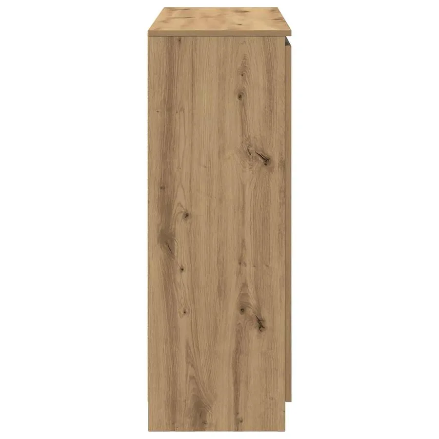 Buffet tiroirs chêne artisanal 100,5x35x98,5 cm bois ingénierie - 7