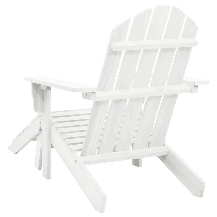 Chaise de jardin avec pouf Bois Blanc - 4