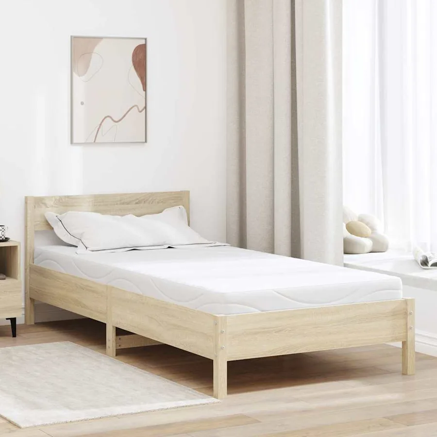 Matelas Blanc 90 x 190 cm Tissu jacquard