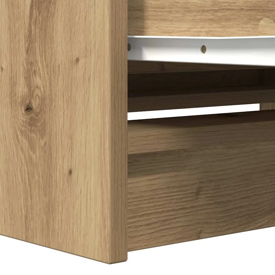 Meuble TV chêne artisanal 80x35x54 cm bois d'ingénierie - 10