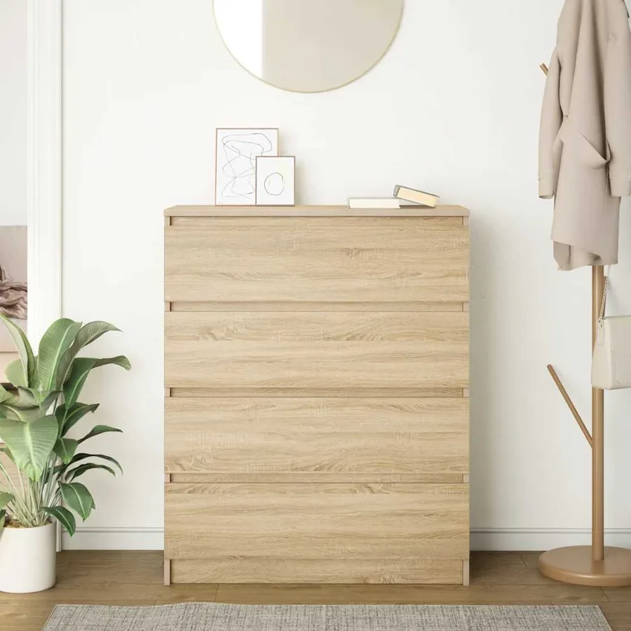 Buffet chêne sonoma 80x35x99 cm bois d'ingénierie - 3