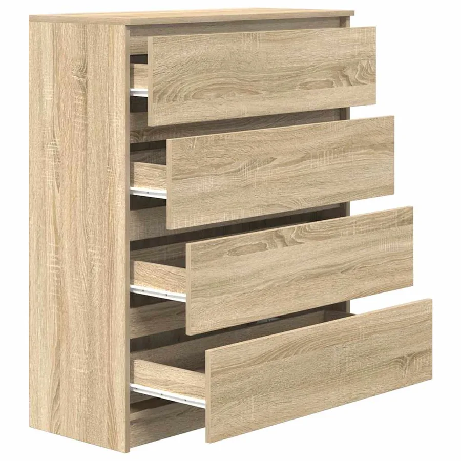 Buffet chêne sonoma 80x35x99 cm bois d'ingénierie - 5