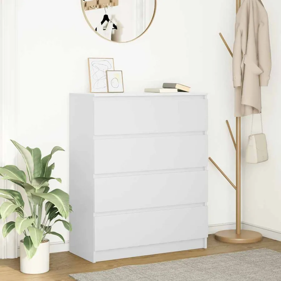 Buffet blanc 80x35x99 cm bois d’ingénierie