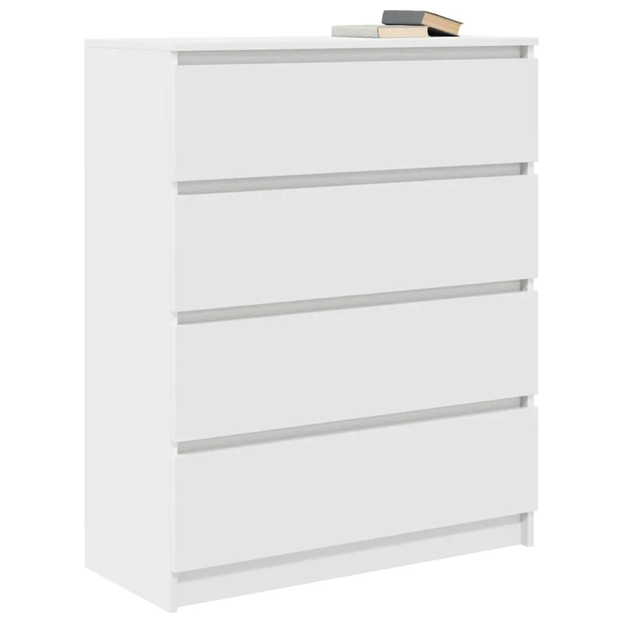 Buffet blanc 80x35x99 cm bois d’ingénierie - 4