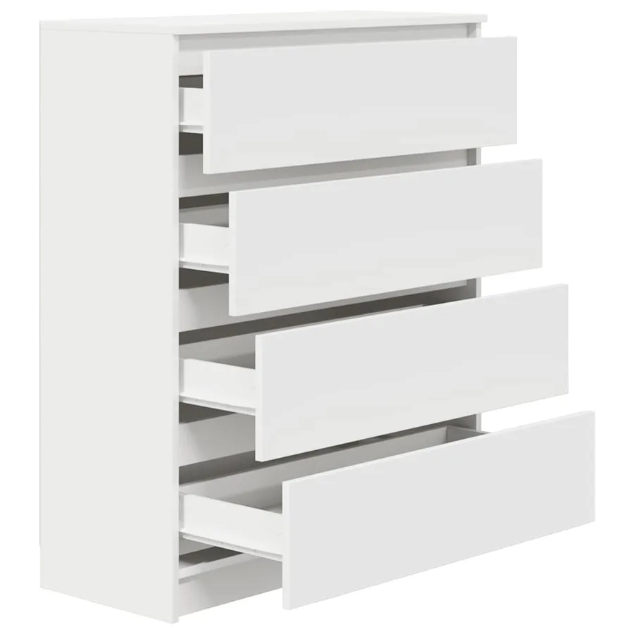 Buffet blanc 80x35x99 cm bois d’ingénierie - 5