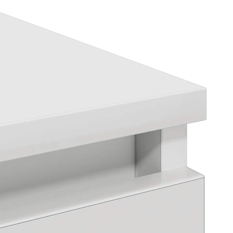 Buffet blanc 80x35x99 cm bois d’ingénierie - 9