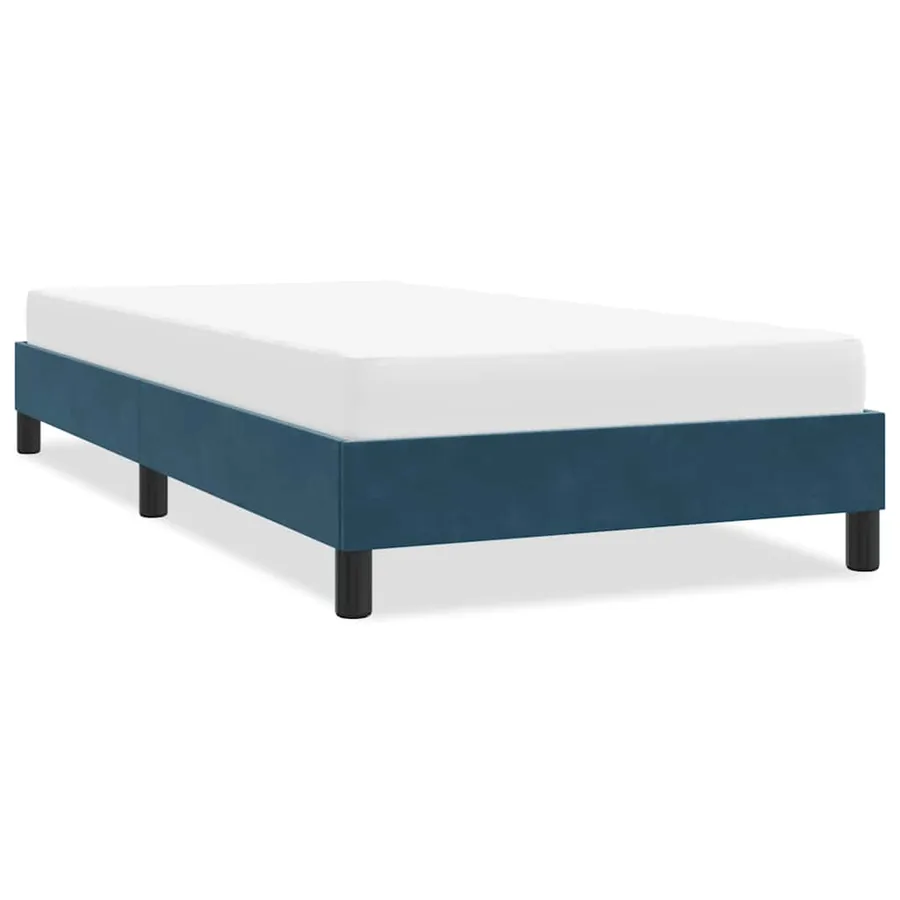 Cadre de lit sans matelas bleu foncé 100x220 cm velours