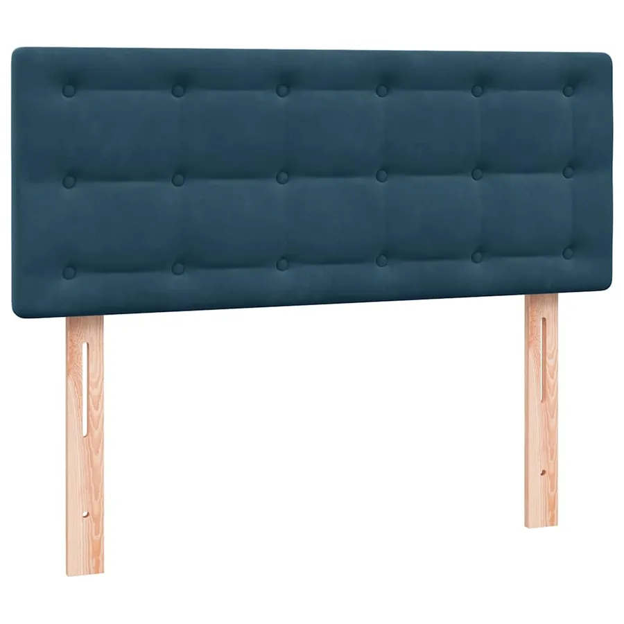 Sommier à lattes de lit et matelas bleu foncé 100x220cm velours - 6