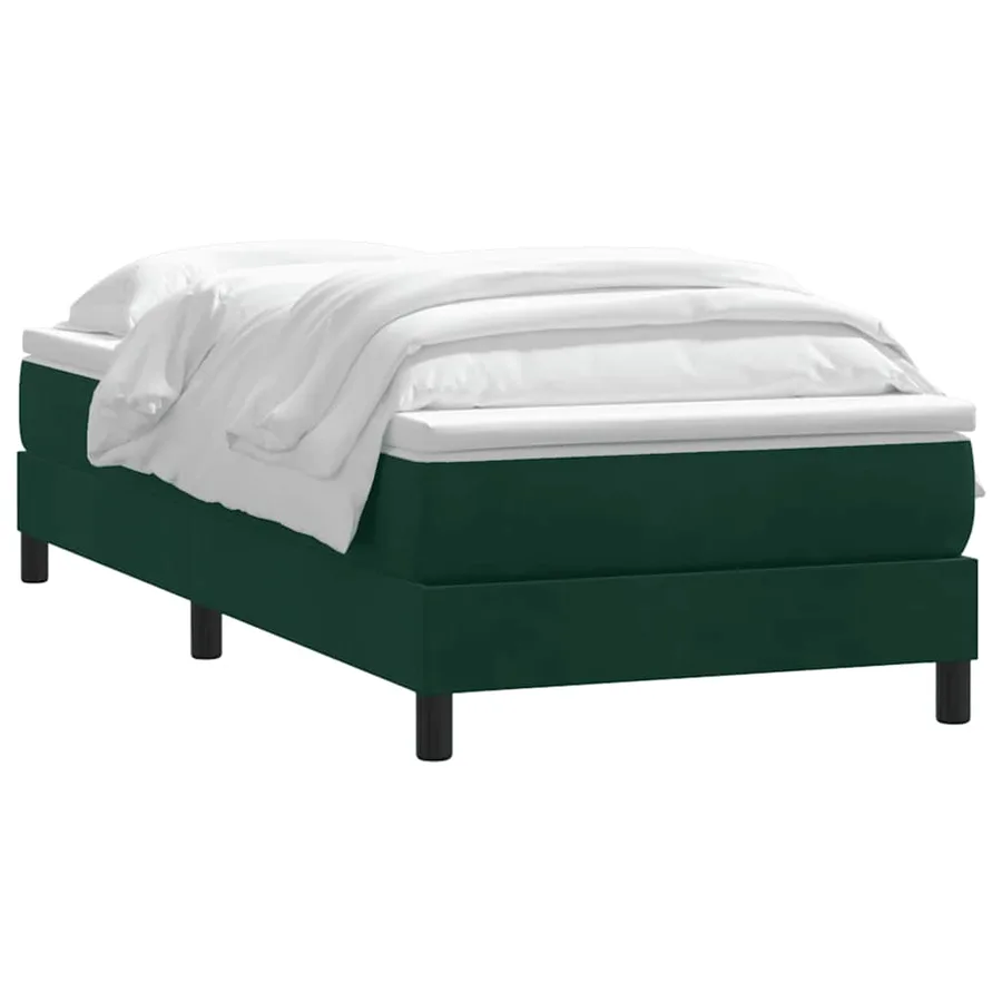 Sommier à lattes de lit et matelas vert foncé 100x220cm velours - 3