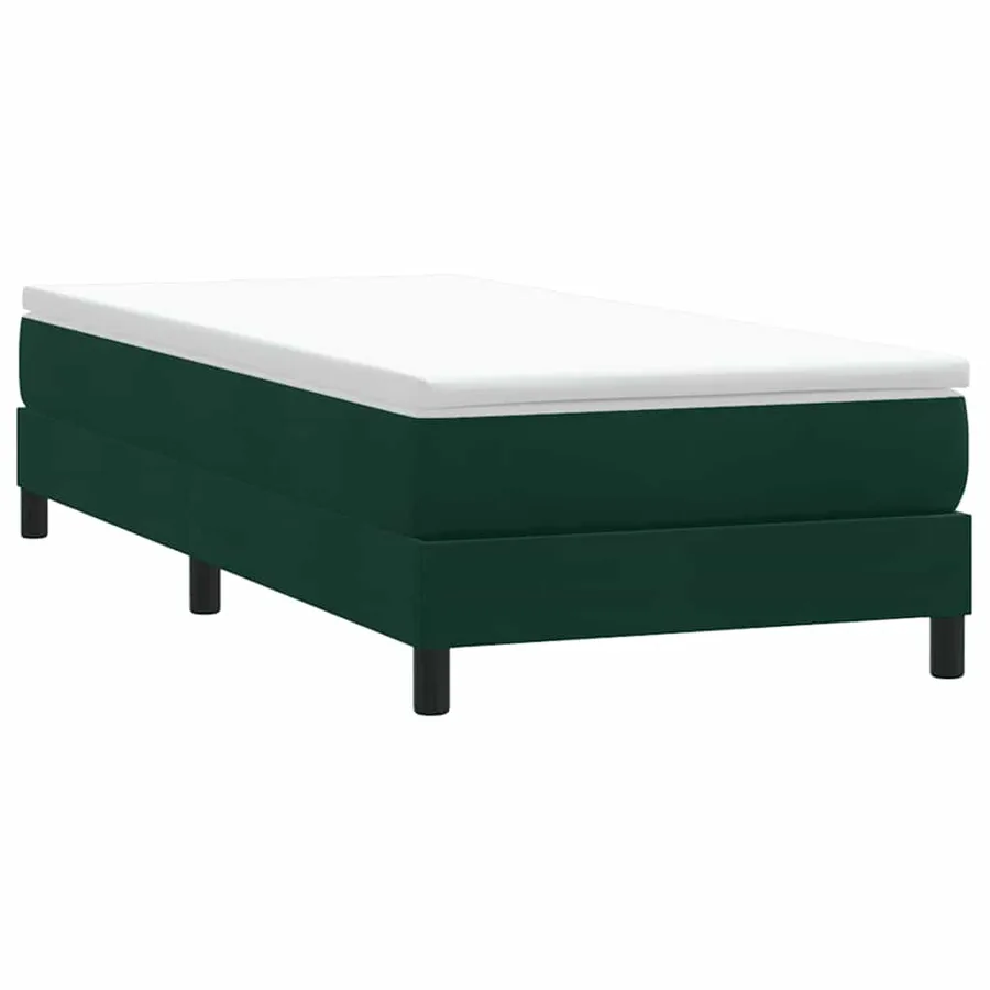 Sommier à lattes de lit et matelas vert foncé 100x220cm velours - 5