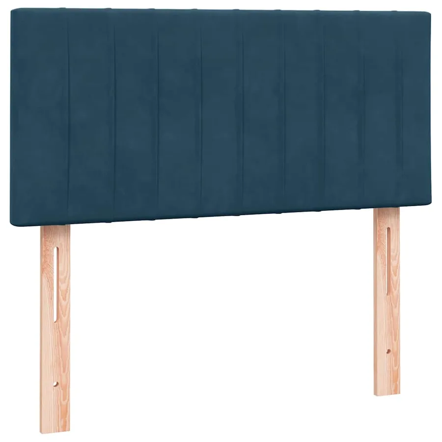 Sommier à lattes de lit et matelas bleu foncé 100x220cm velours - 7