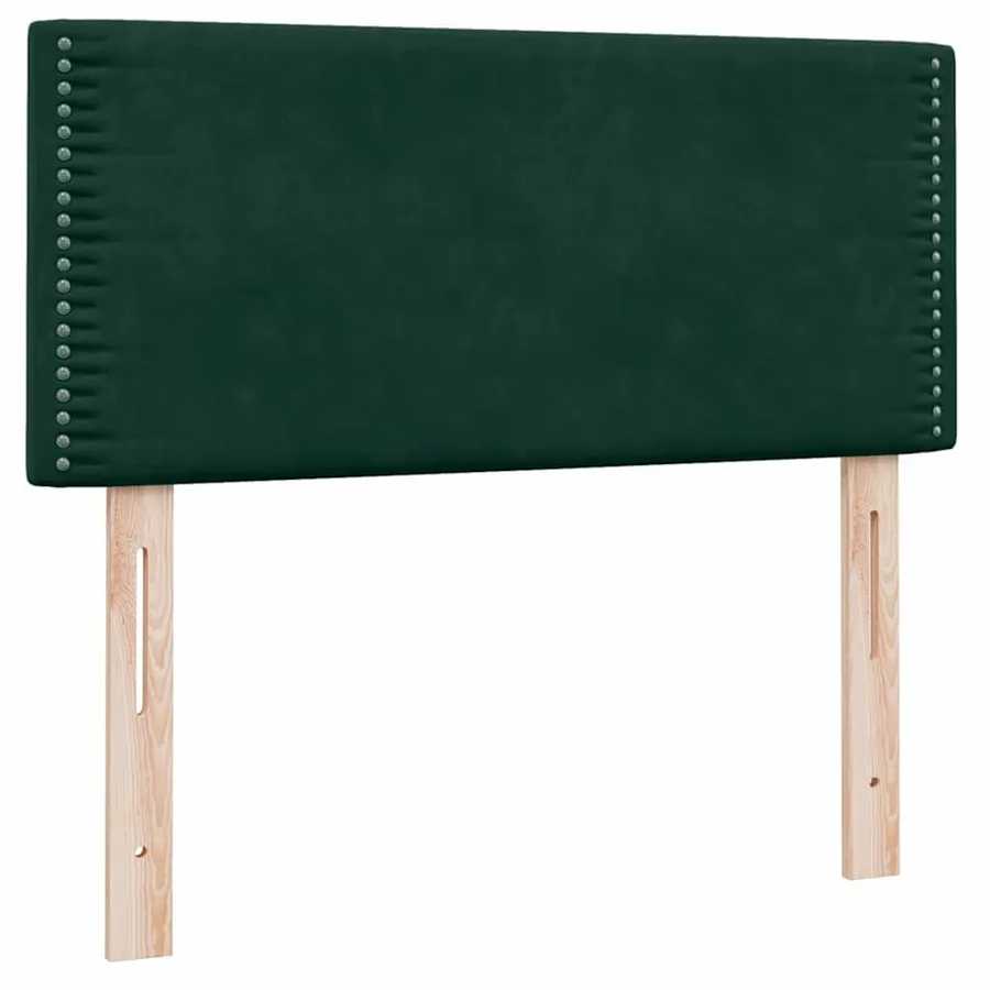 Sommier à lattes de lit et matelas et LED vert foncé 100x220cm velours - 7