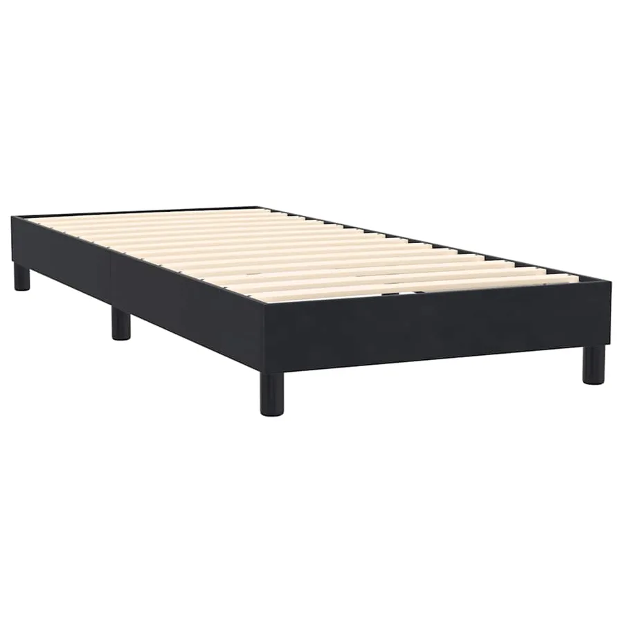 Sommier à lattes de lit avec matelas noir 100x220 cm velours - 5