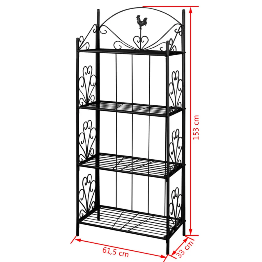 Support pour plantes Carré Noir - 4