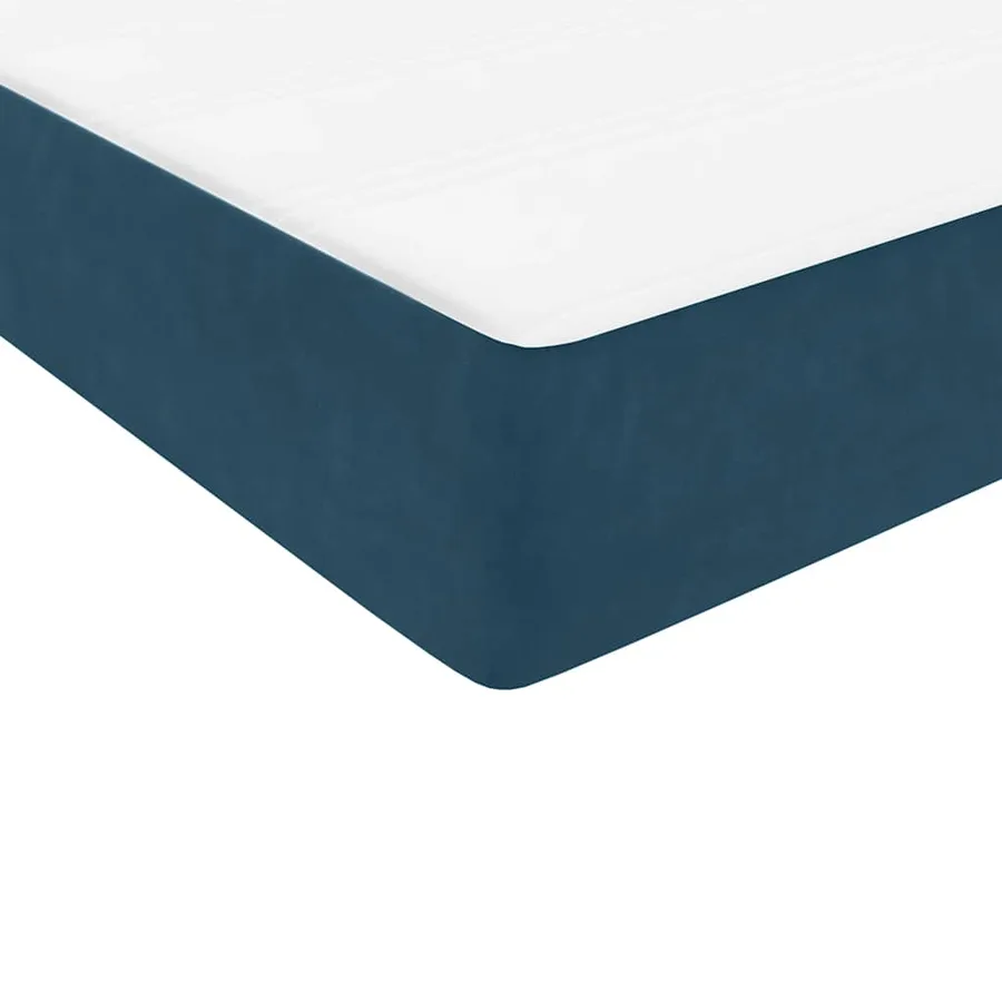 Sommier à lattes de lit et matelas bleu foncé 100x220cm velours - 9