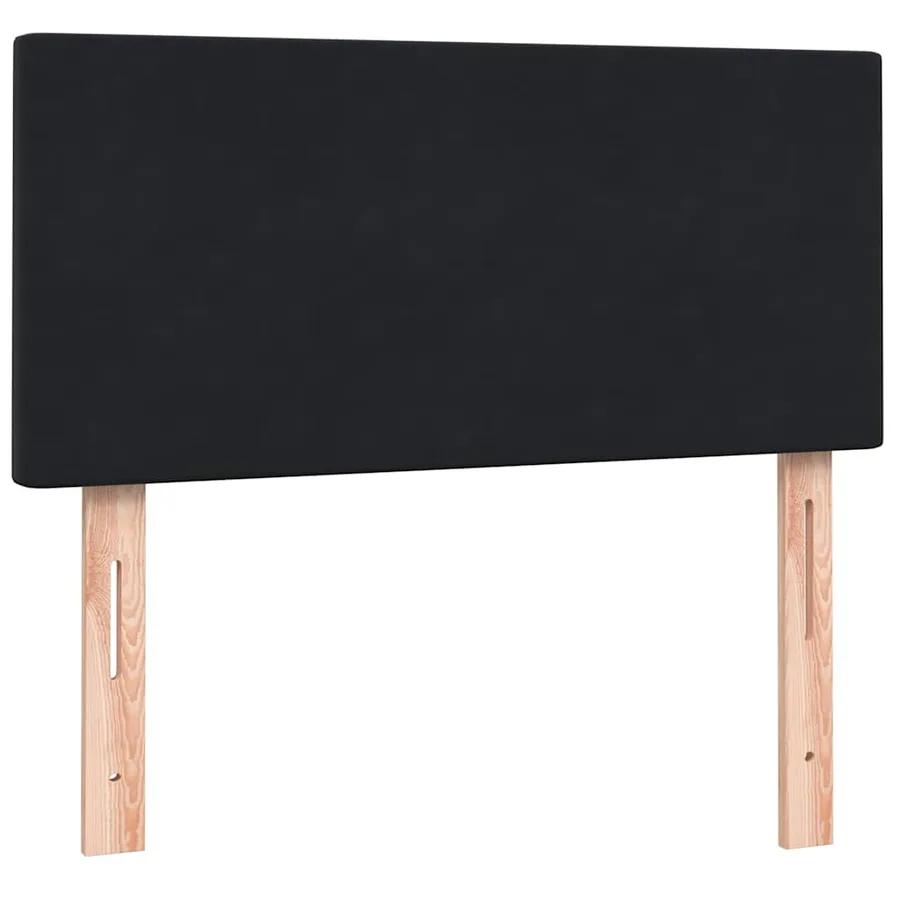 Sommier à lattes de lit avec matelas noir 100x220 cm velours - 7