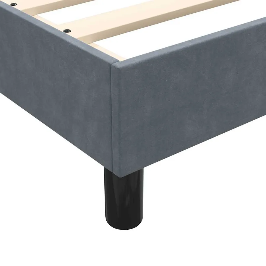 Sommier à lattes de lit et matelas gris foncé 100x220cm velours - 10