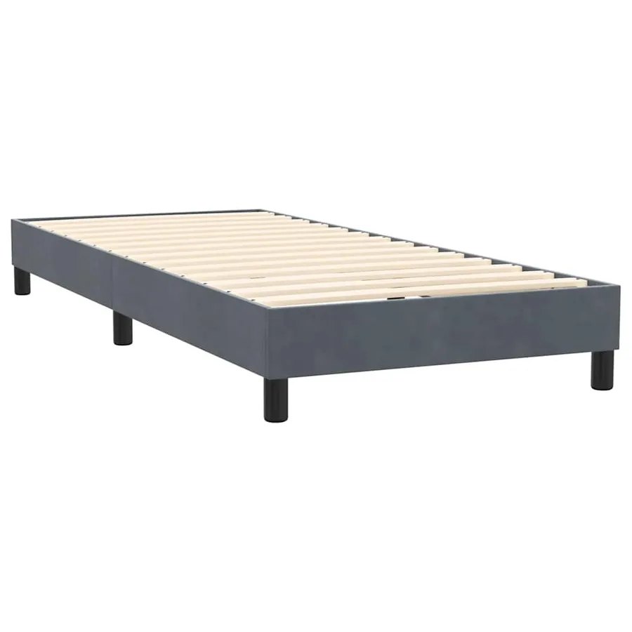 Sommier à lattes de lit et matelas gris foncé 100x220cm velours - 5