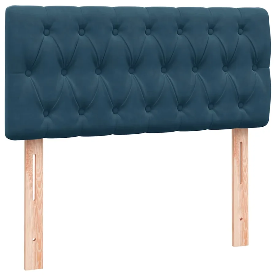 Sommier à lattes de lit et matelas et LED bleu foncé 100x220cm velours - 7