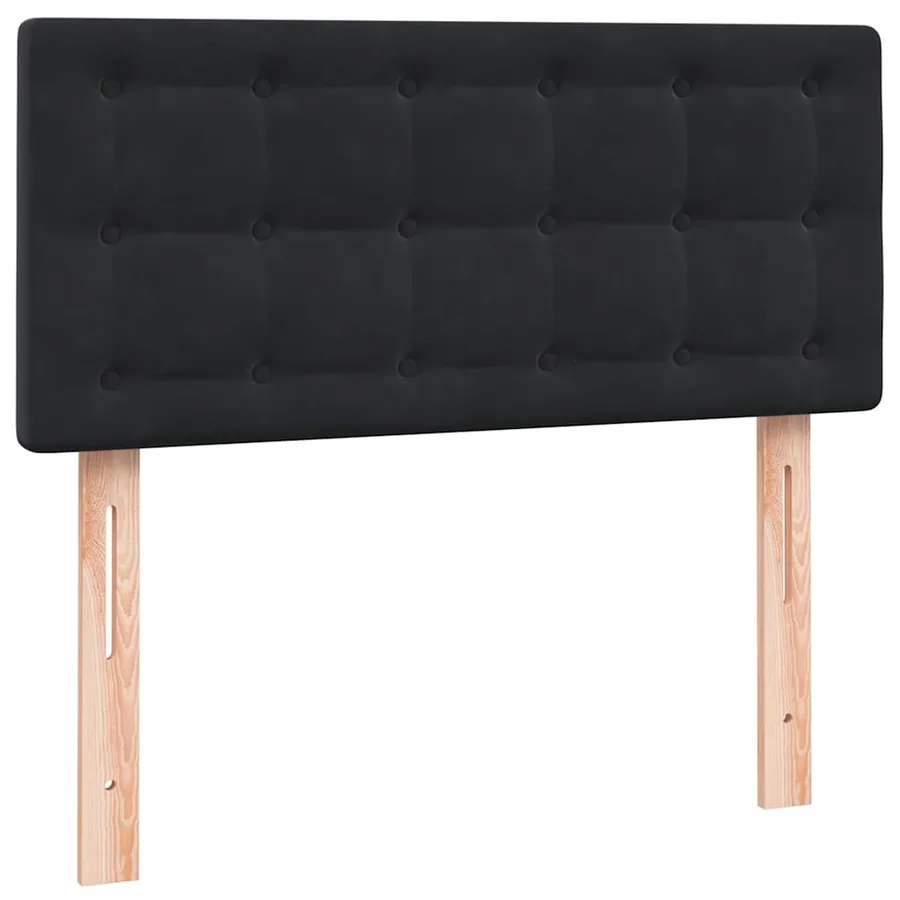 Sommier à lattes de lit avec matelas noir 100x220 cm velours - 6