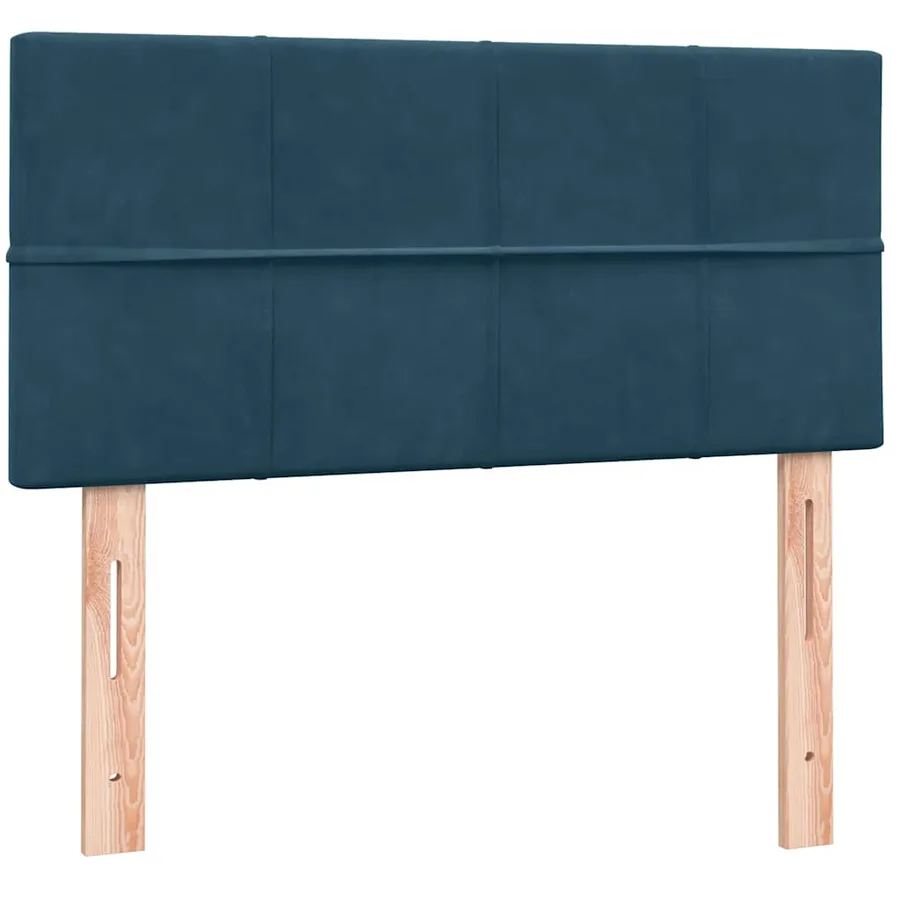 Sommier à lattes de lit et matelas bleu foncé 100x220cm velours - 7