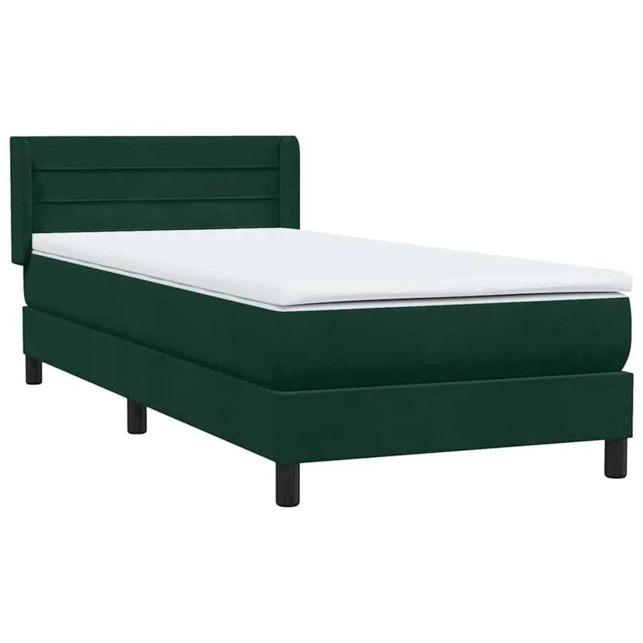 Sommier à lattes de lit et matelas vert foncé 100x220cm velours - 4