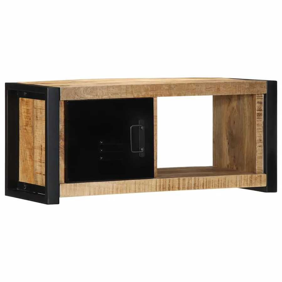 Meuble TV 80x30x35 cm bois massif de manguier brut - 12