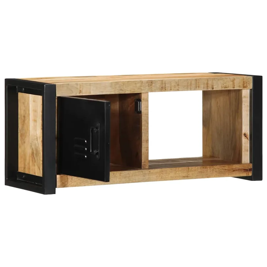 Meuble TV 80x30x35 cm bois massif de manguier brut - 2
