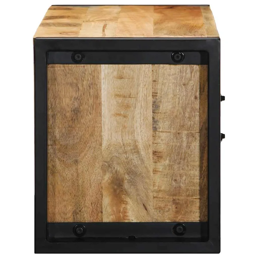 Meuble TV 80x30x35 cm bois massif de manguier brut - 4