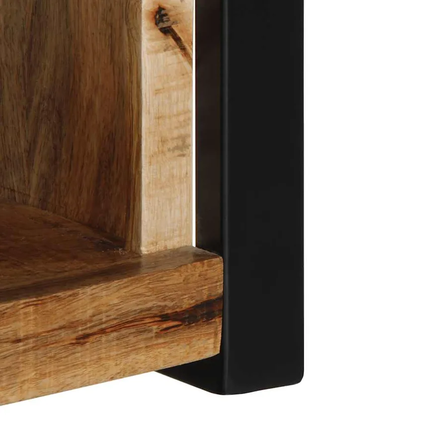 Meuble TV 80x30x35 cm bois massif de manguier brut - 8
