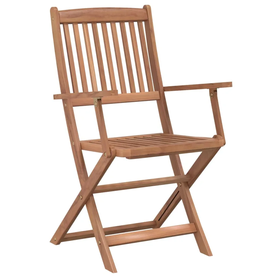 Ensemble à manger d'extérieur pliable 5pcs Bois d'acacia solide - 4