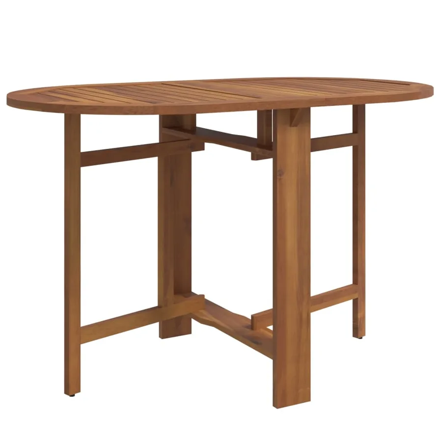 Ensemble à manger d'extérieur pliable 5pcs Bois d'acacia solide - 8