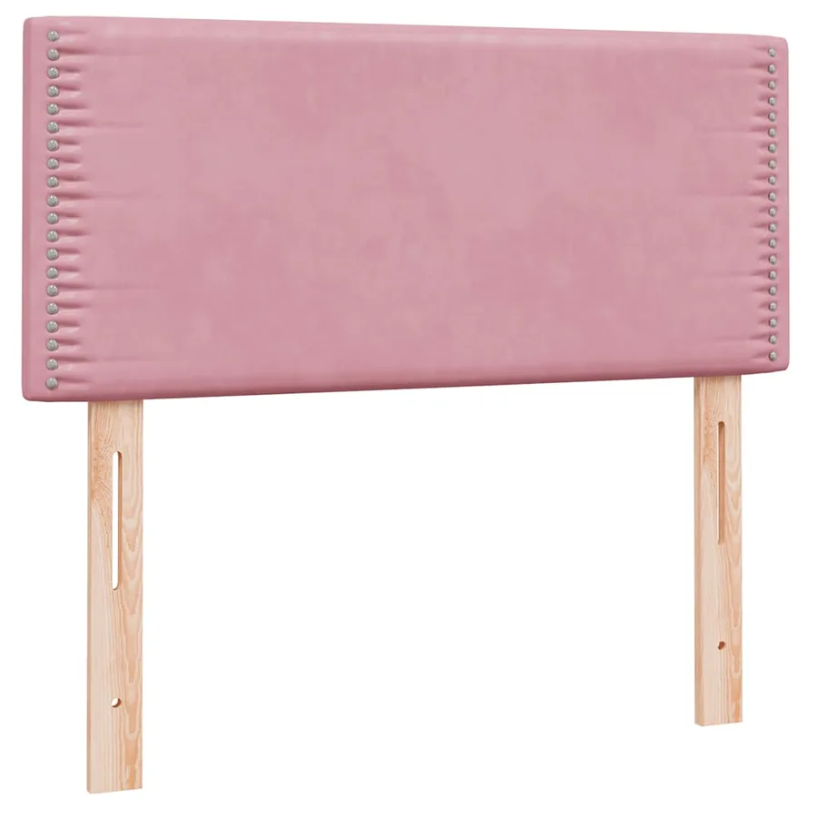 Sommier à lattes de lit avec matelas rose 100x220 cm velours - 6