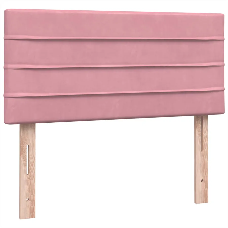 Sommier à lattes de lit avec matelas rose 100x220 cm velours - 7