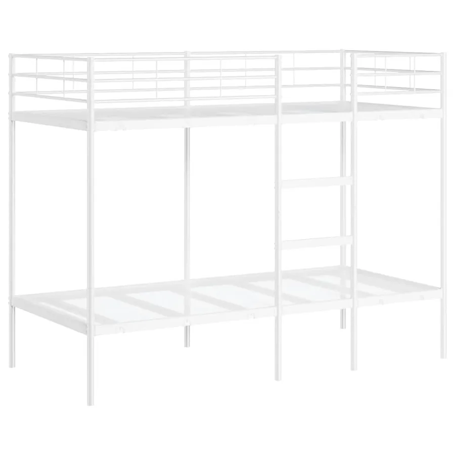 Lit superposé sans matelas blanc 90x190 cm acier - 2