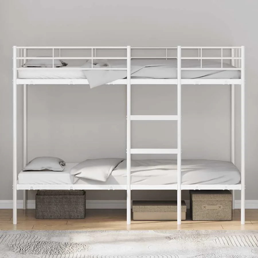 Lit superposé sans matelas blanc 90x190 cm acier - 3