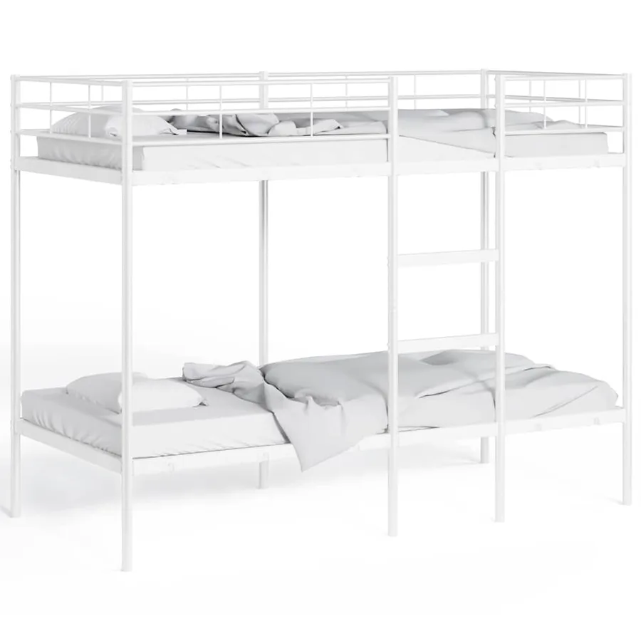 Lit superposé sans matelas blanc 90x190 cm acier - 4
