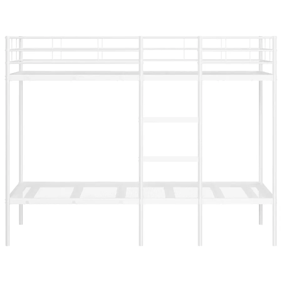 Lit superposé sans matelas blanc 90x190 cm acier - 5