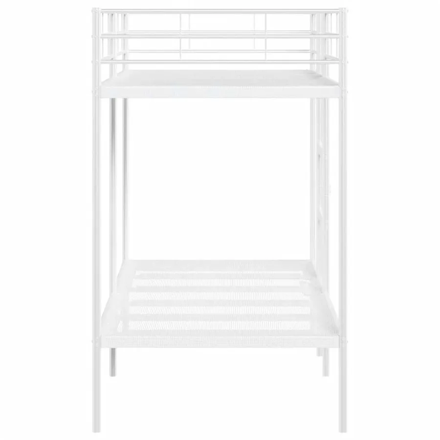 Lit superposé sans matelas blanc 90x190 cm acier - 6