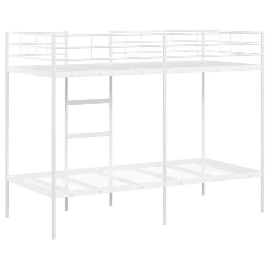 Lit superposé sans matelas blanc 90x190 cm acier - 7