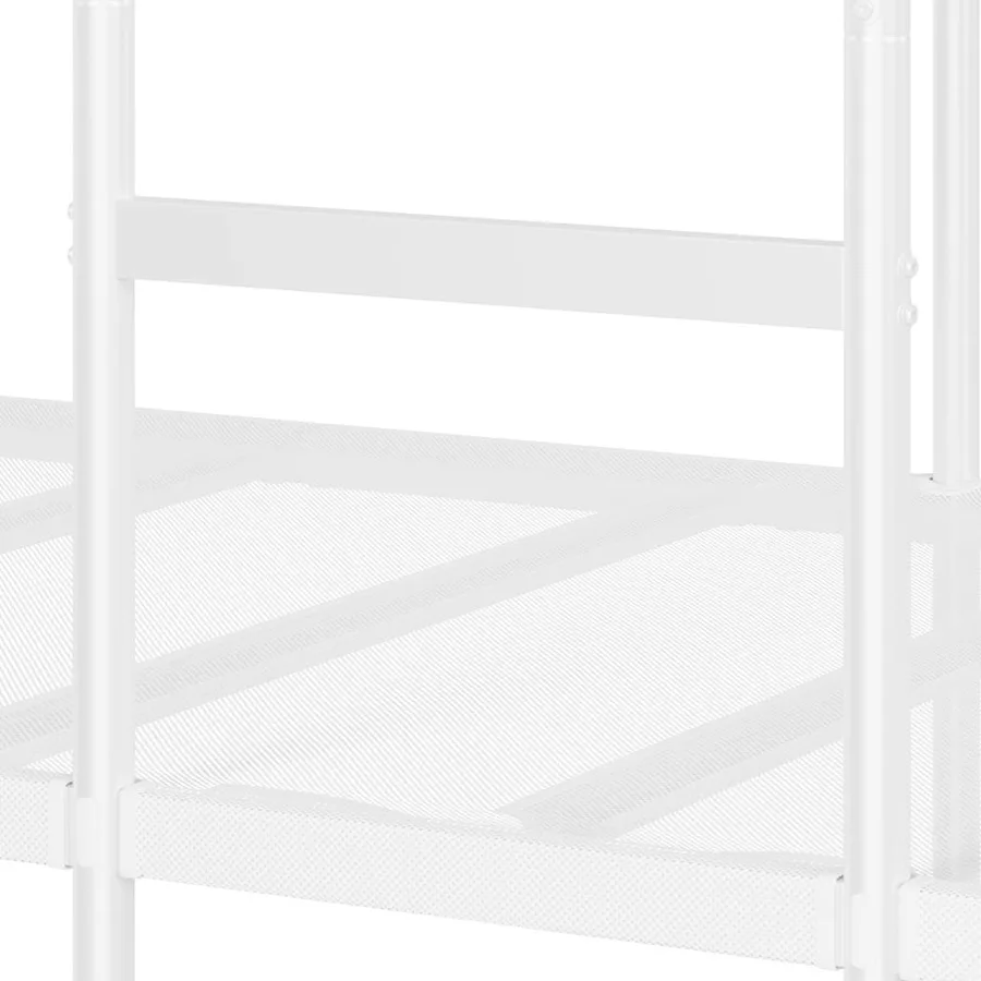 Lit superposé sans matelas blanc 90x190 cm acier - 9