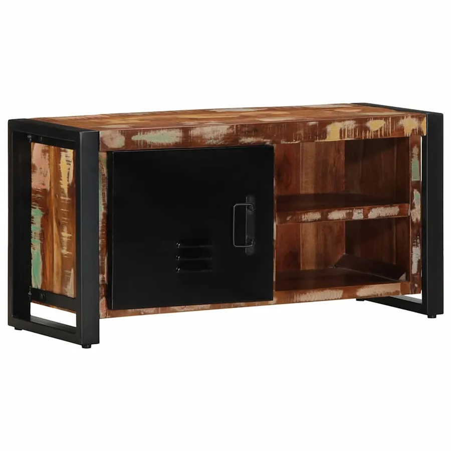 Meuble TV 80x30x40 cm bois de récupération massif - 12