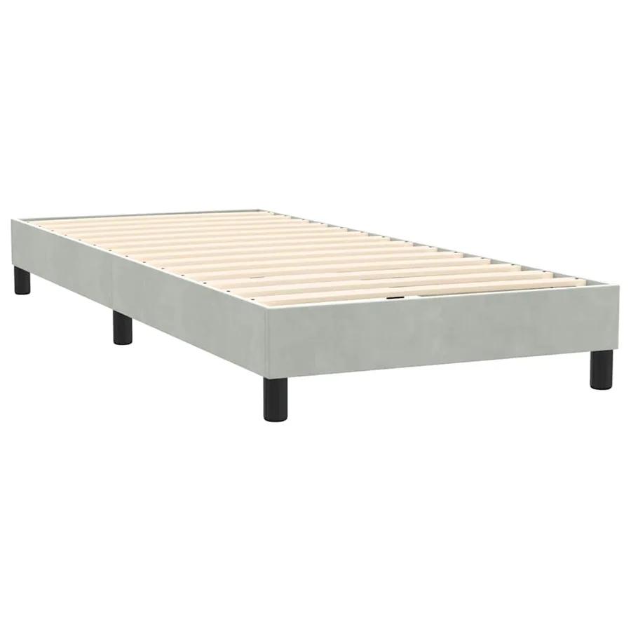 Sommier à lattes de lit et matelas gris clair 100x220cm velours - 5