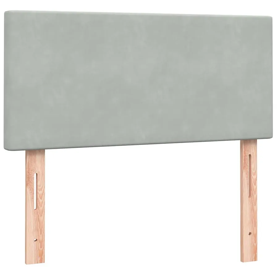 Sommier à lattes de lit et matelas gris clair 100x220cm velours - 6