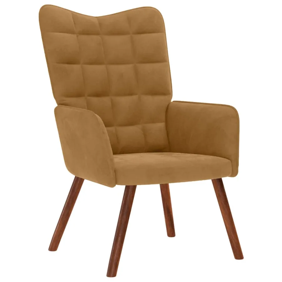 Chaise de relaxation Marron Velours