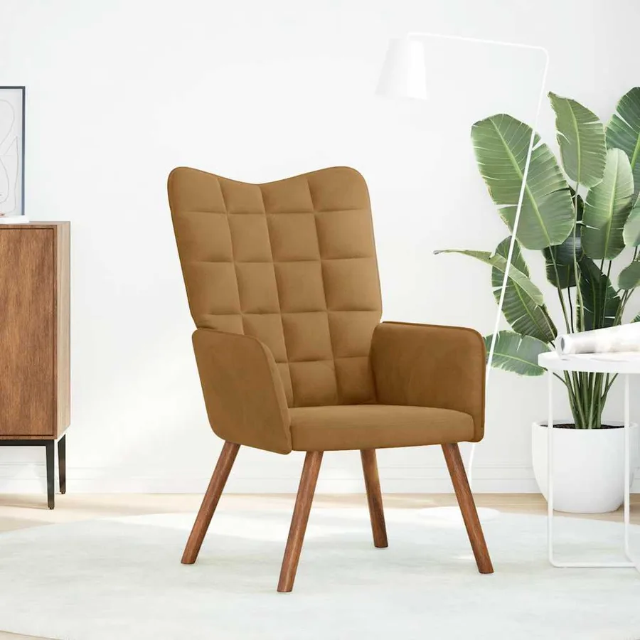 Chaise de relaxation Marron Velours - 2