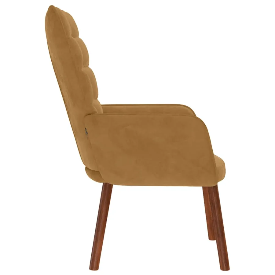 Chaise de relaxation Marron Velours - 4
