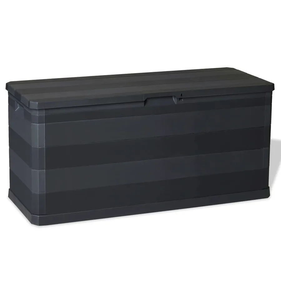 Garden storage box black 117x45x56 cm