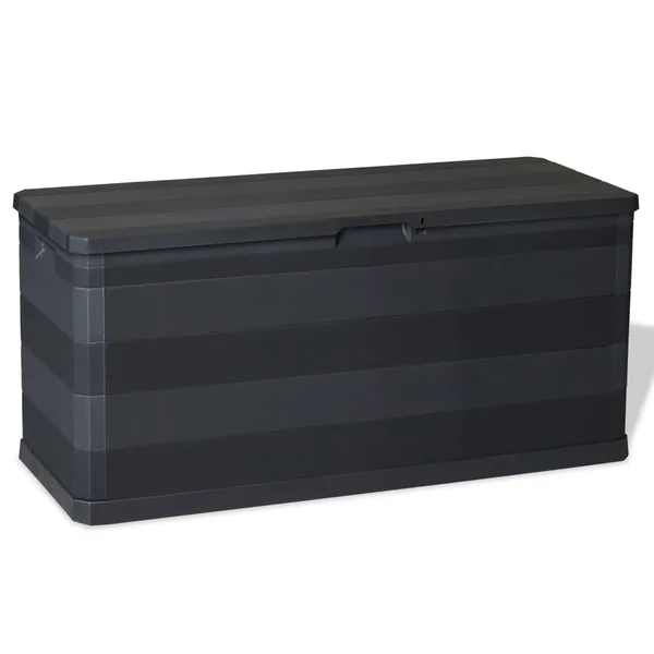 Garden storage box black 117x45x56 cm