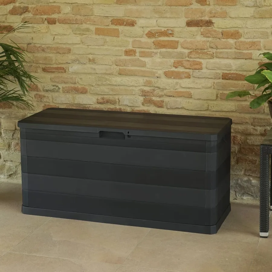 Boîte de rangement de jardin noir 117x45x56 cm - 6